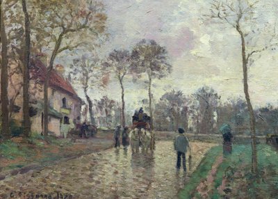 De Koets naar Louveciennes, 1870 door Camille Jacob Pissarro